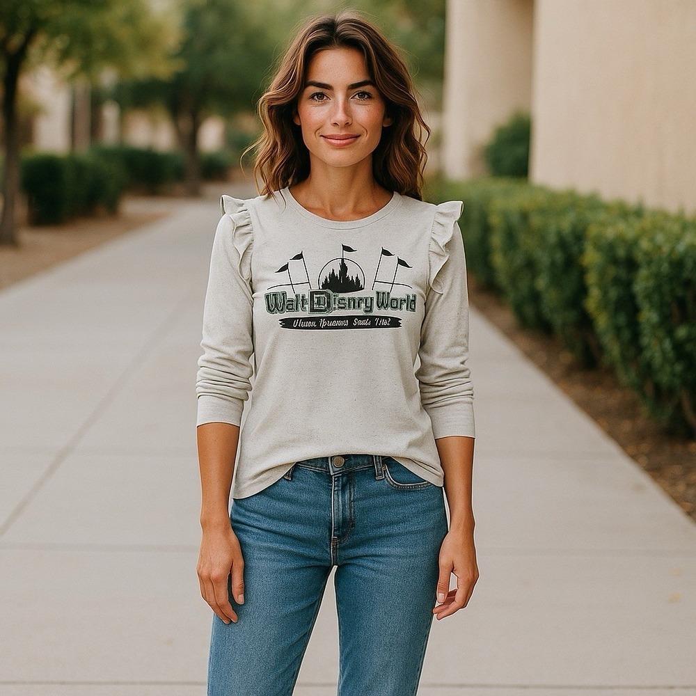 Disney World Where Dreams‎ Come True Long Sleeve Rhinestone Women's Shirt  M